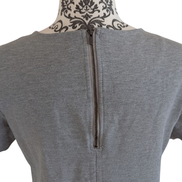 Banana Republic Ponte Pocket Shift Dress Light Grey Crew Neck Women's Medium - Picture 9 of 15
